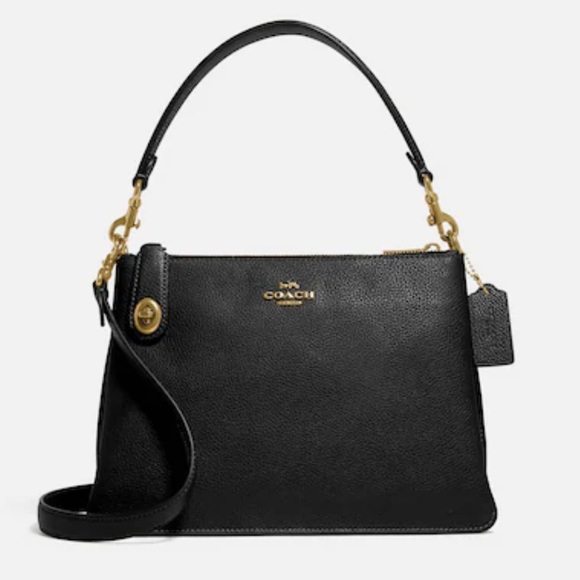 Coach Handbags - Coach Double Zip Shoulder Crossbody Bag Black